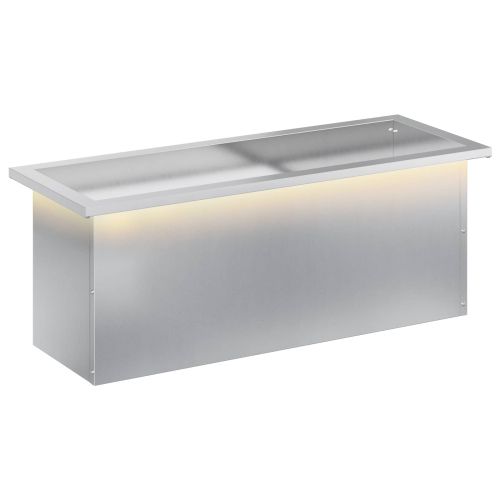 Градинска кашпа с LED осветление Сребристо 30 x 80 x 30 см