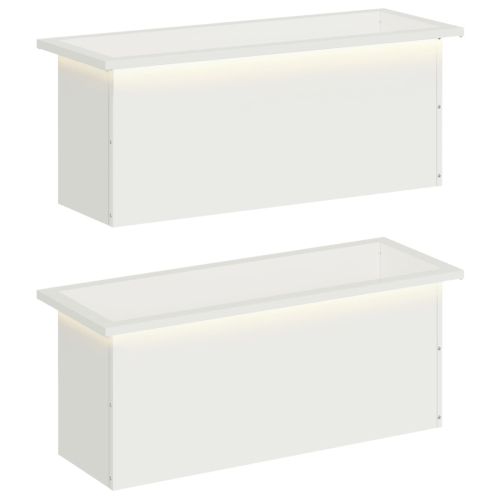 Градинска кашпа с LED осветление 2 бр. Бяло 30 x 80 x 30 см