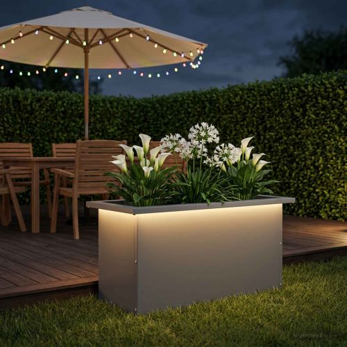 Градинска кашпа с LED осветление Антрацит 30 × 60 × 30 см