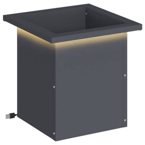 Градинска кашпа с LED осветление Антрацит 30 x 30 x 30 cm