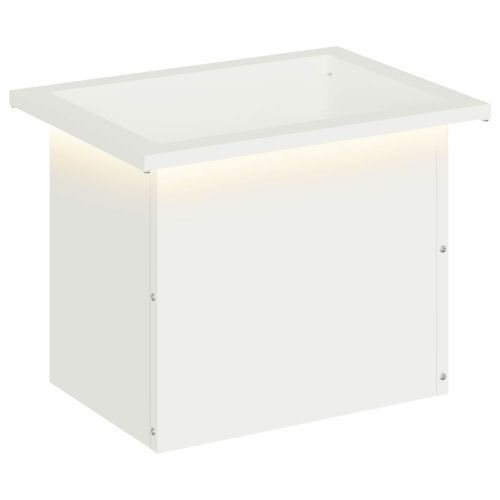Градинска кашпа с LED осветление Бяло 30 × 40 × 30 см Стомана