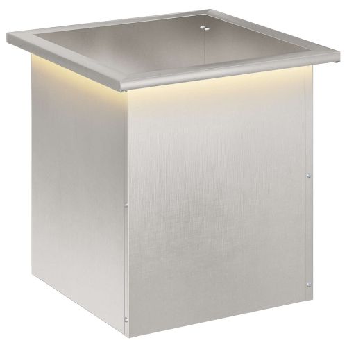 Градинска кашпа с LED осветление Сребристо 40 x 40 x 40 cm