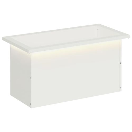 Градинска кашпа с LED осветление Бяло 30 × 60 × 30 см Стомана