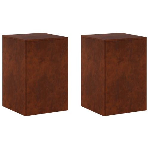 Стойка за растения 2 pcs Ръждясало 40 x 40 x 60 cm
