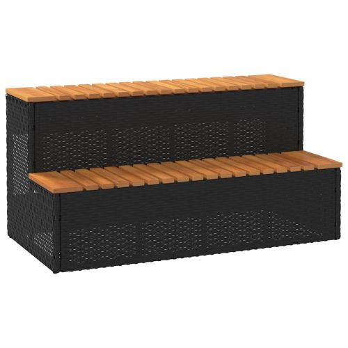Стъпало за джакузи Black 100x50x50,5 cm Поли ратан