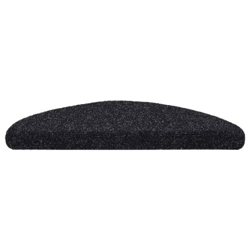 Самозалепващи се постелки за стълби, 15 бр., 56x17x3 см, черни, полукръгли
