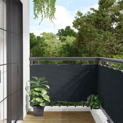 Балконски параван, антрацит, 75x500 см, оксфорд плат