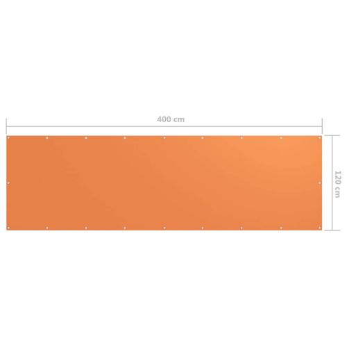 Балконски параван, оранжев, 120x400 см, оксфорд плат