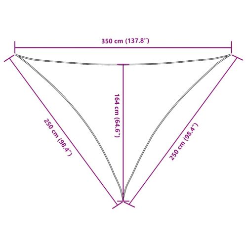 VidaXL Платно-сенник, Оксфорд плат, триъгълно, 2,5x2,5x3,5 м, антрацит