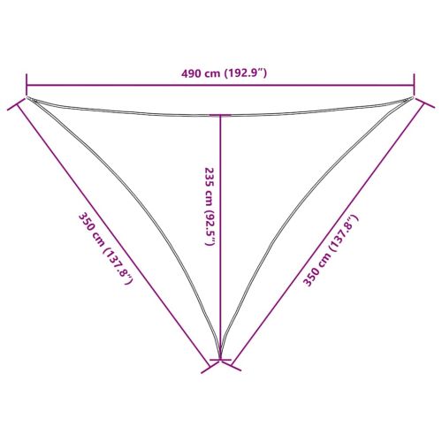 VidaXL Платно-сенник Оксфорд текстил триъгълно 3,5x3,5x4,9 м антрацит