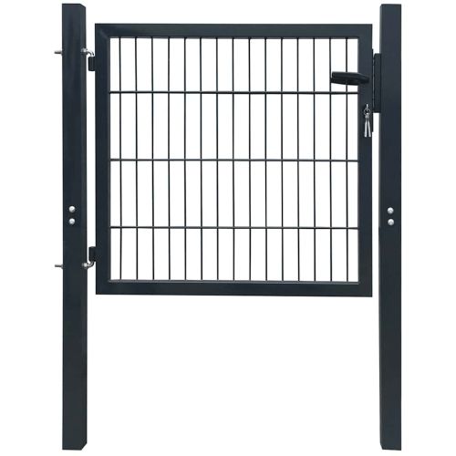 2D Оградна порта (единична) антрацитно сива 100x80 см