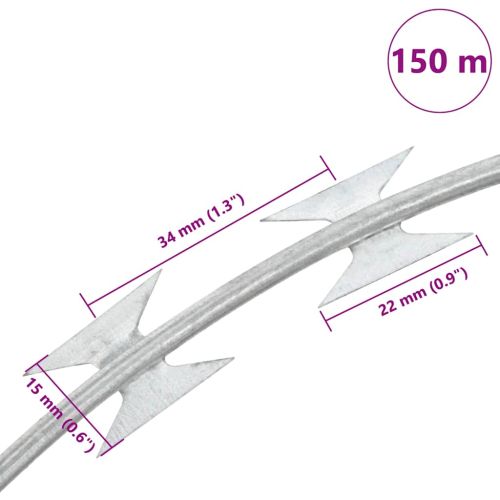 BTO-22 Концертина тел тип бръснач, поцинкована стомана, 150 м