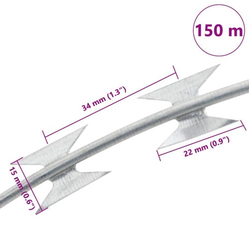 BTO-22 Концертина тел тип бръснач, поцинкована стомана, 150 м
