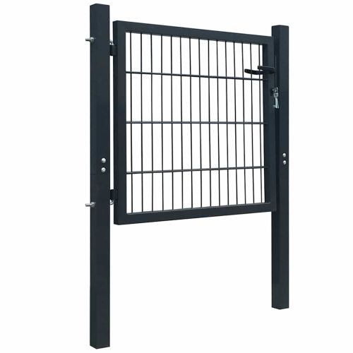Оградна порта от стомана, антрацит, 100x100 см