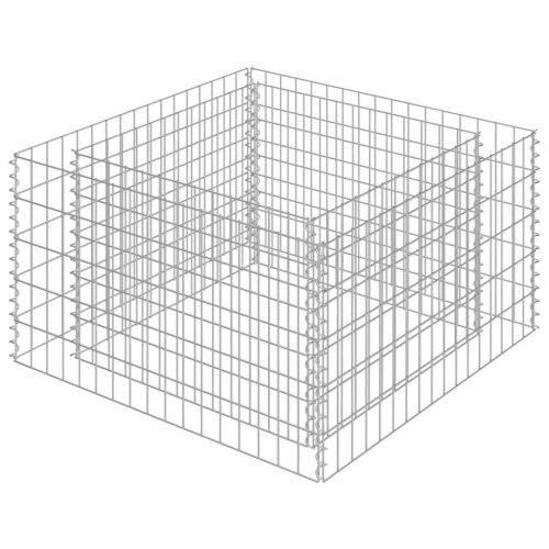 Габион повдигната леха, поцинкована стомана, 90x90x50 cм