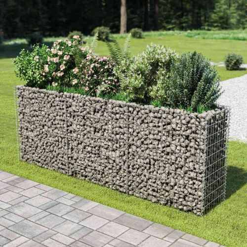 Габион повдигната леха, поцинкована стомана, 270x50x100 cм