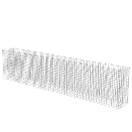 Габион повдигната леха, поцинкована стомана, 450x50x100 cм