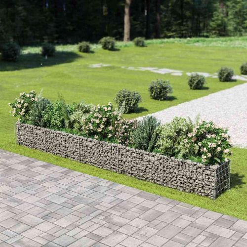 Габион повдигната леха, поцинкована стомана, 450x50x50 cм