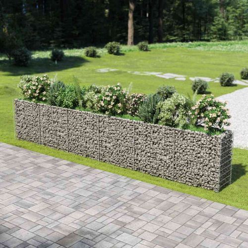 Габион повдигната леха, поцинкована стомана, 540x50x100 cм