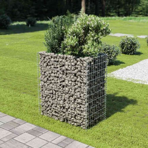 Габион повдигната леха, поцинкована стомана, 90x50x100 cм