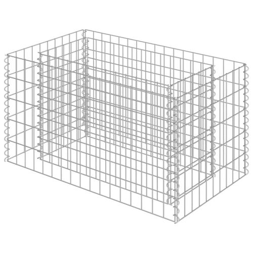 Габион повдигната леха, поцинкована стомана, 90x50x50 cм