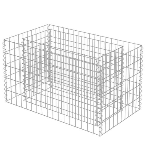 Габион повдигната леха, поцинкована стомана, 90x50x50 cм