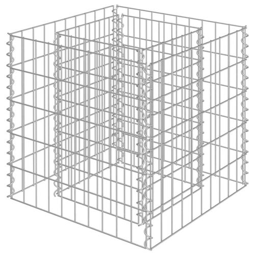 Габион повдигната леха, поцинкована стомана, 50x50x50 cм