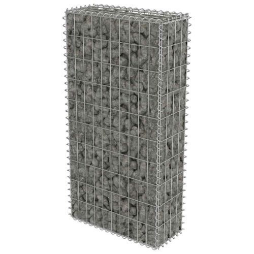 Габионна стена с капаци, поцинкована стомана, 50x20x100 см