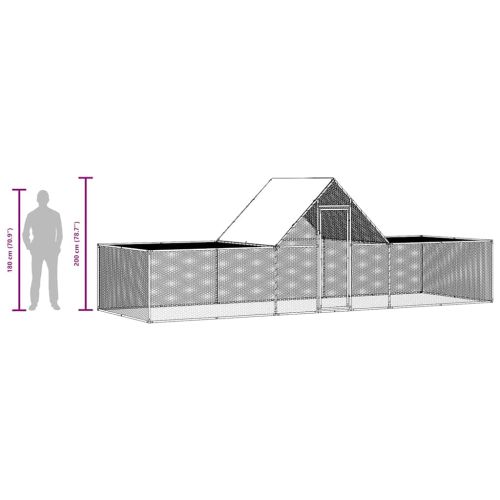 Птичарник, 6x2x2 м, поцинкована стомана