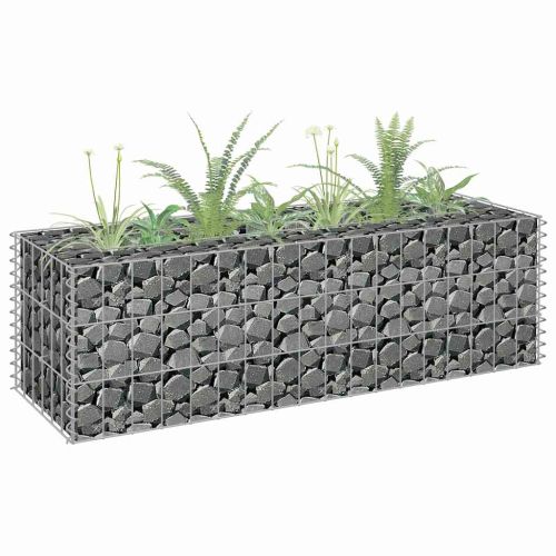 Габион повдигната леха, поцинкована стомана, 90x30x30 cм
