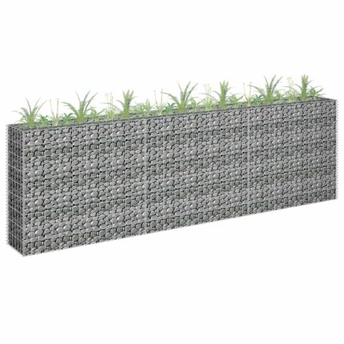 Габион повдигната леха, поцинкована стомана, 270x30x90 cм