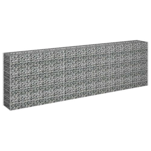 Габион повдигната леха, поцинкована стомана, 270x30x90 cм