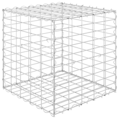 Кубичен габион повдигната леха, стоманена тел, 50x50x50 cм