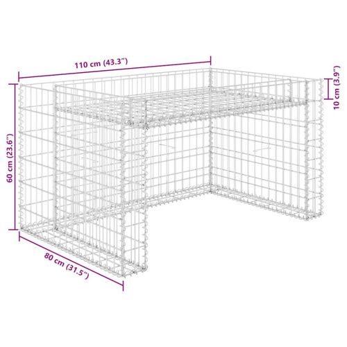 Гараж за косачка с повдигнато легло 110x80x60 см стоманена тел