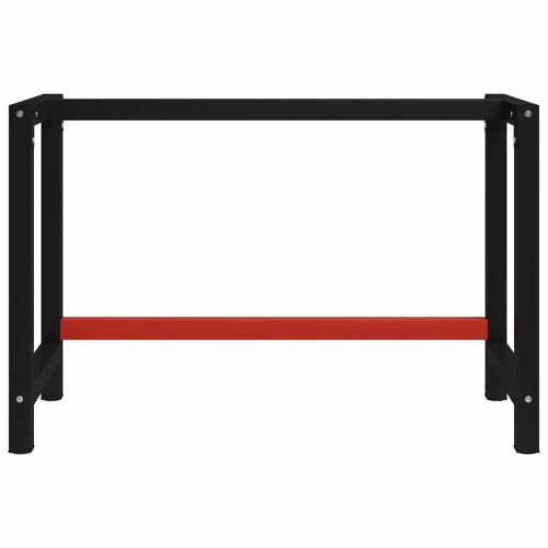 Рамка за работна маса, метал, 120x57x79 см, черно и червено