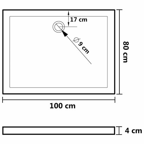 Правоъгълно ABS душ корито, 80x100 см