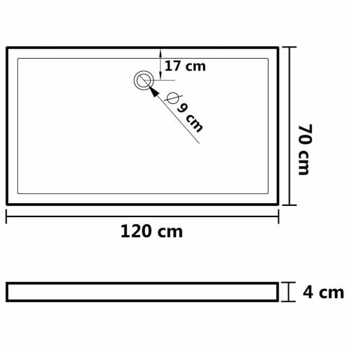 Правоъгълно ABS душ корито, черно, 70x120 см