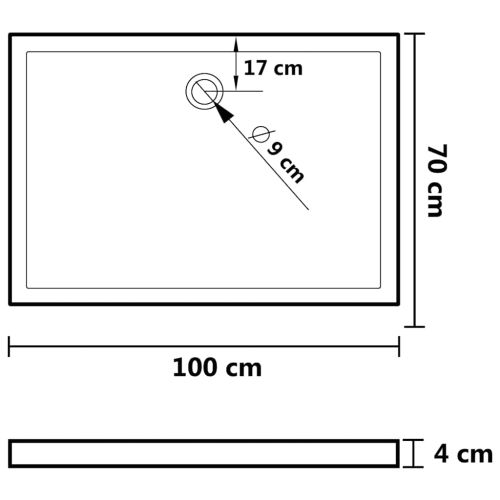Правоъгълно ABS душ корито, черно, 70x100 см