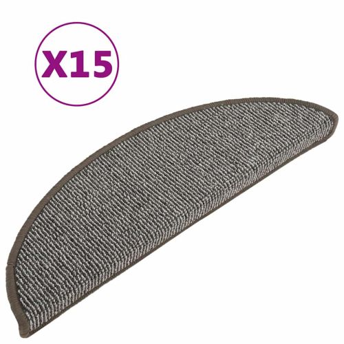 Изтривалки за стълби, 15 бр., 56x17x3 см, сиви, полукръгли
