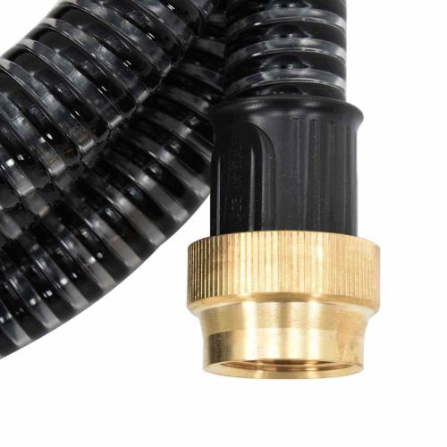 Смукателен маркуч с месингови съединители черен 1,1" 5 м PVC