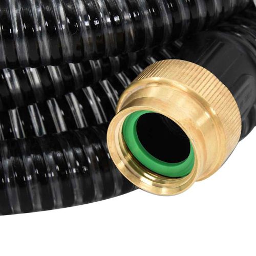 Смукателен маркуч с месингови съединители черен 1,1" 5 м PVC