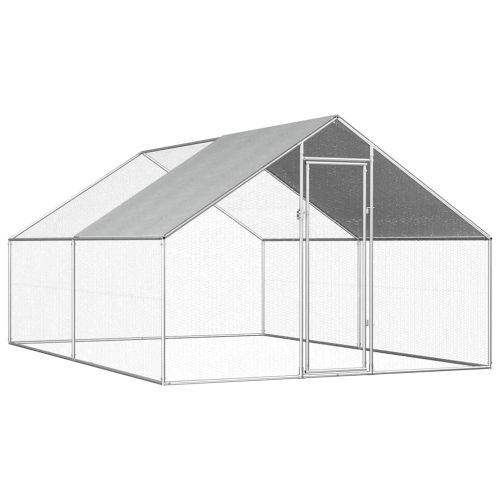 Птичарник на открито, 2,75x4x1,92 м, поцинкована стомана