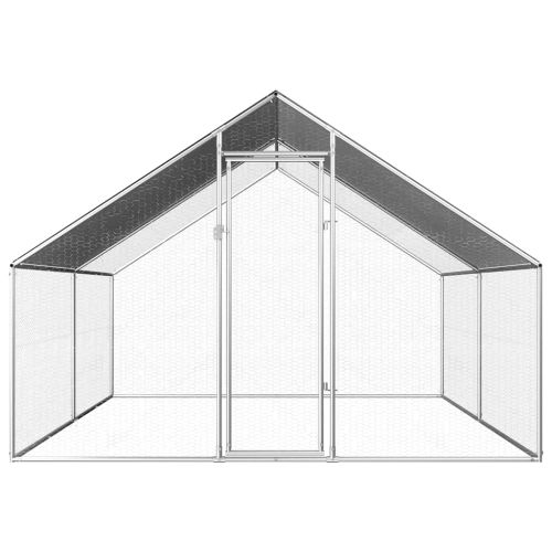 Птичарник на открито, 2,75x4x1,92 м, поцинкована стомана