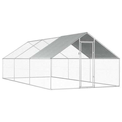 Птичарник на открито, 2,75x6x1,92 м, поцинкована стомана