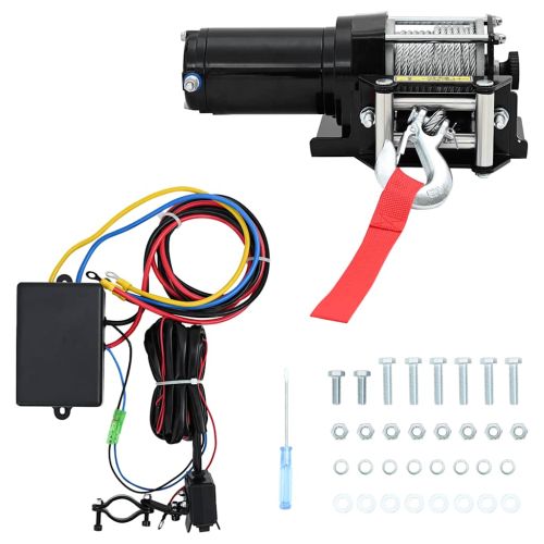 Електрическа лебедка 12 V, 1360 кг, монтажна планка