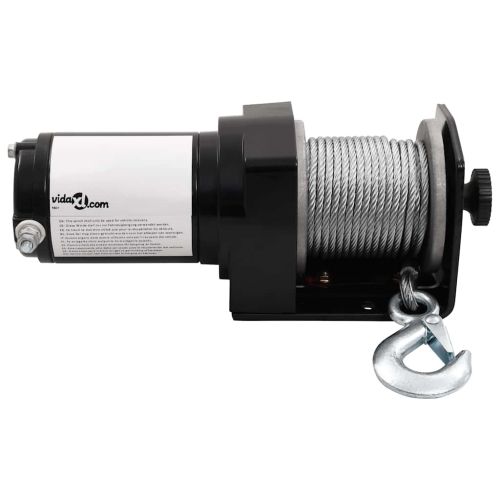 Електрическа лебедка 12 V, 1360 кг, монтажна планка