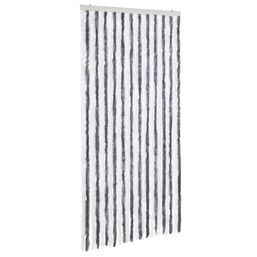 Завеса против насекоми, сиво и бяло, 100x220 см, шенил