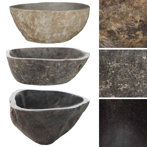 Мивка от речен камък, овална, (37-46)x(29-36) см