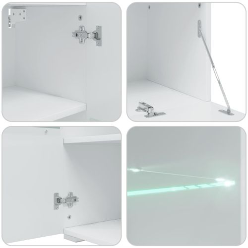 Секция с ТВ модул от пет части, с LED осветление, черен