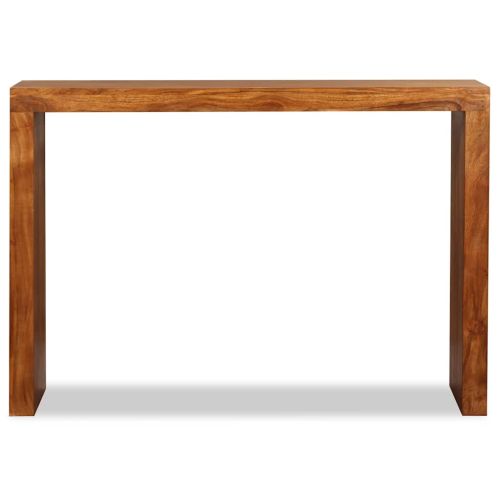 Конзолна маса, масивна дървесина с меден шишам, 110x40x76 см